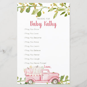 Pink Citrouille Truck Love Prayers for Baby Sign