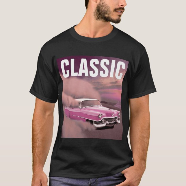 PINK CLASSIC CAR CLASSIC BIRTHDAY T-SHIRTS (Devant)