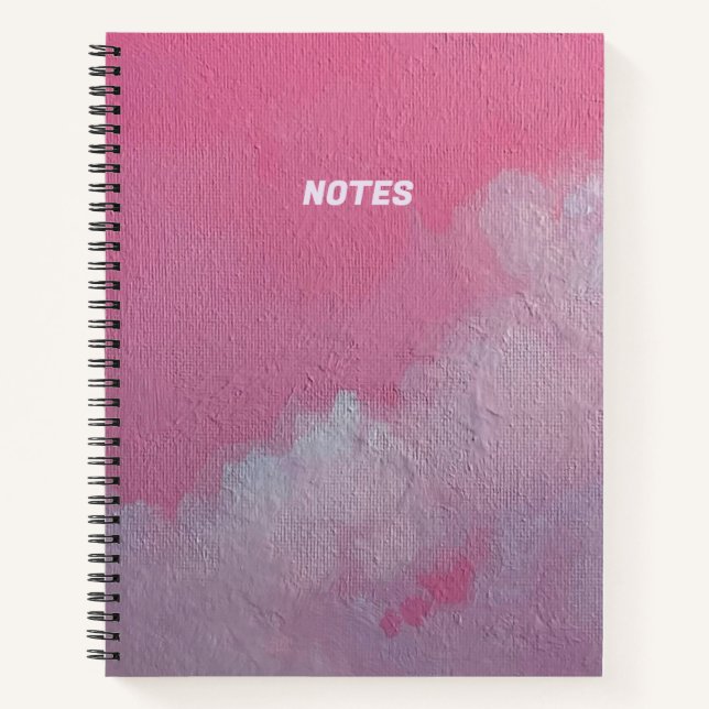 Pink Clouds coton bonbons carnet art original (Devant)