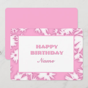 Pink Color Me Daisies Carte Anniversaire