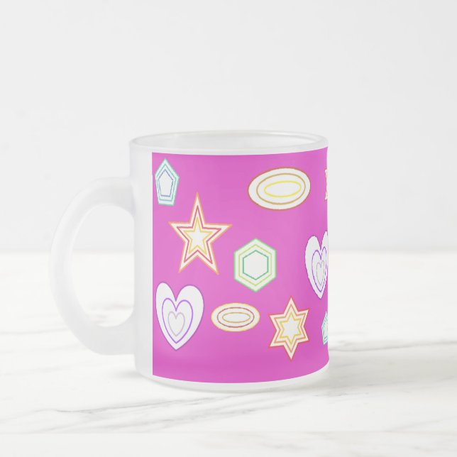 Pink colour Shapes mug (Gauche)