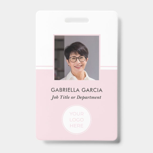 Pink Company QR Code Photo ID Badge (Avant)