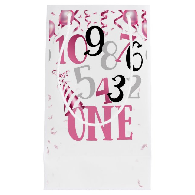Pink Countdown to One Cadeau sac (Devant)