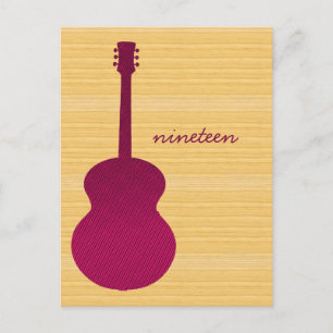 Pink Country Guitare Numéro de table Carte postale
