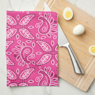 Pink Country Paisley serviette de cuisine motif
