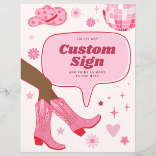 Pink Cowgirl Anniversaire de fête Signal personnal