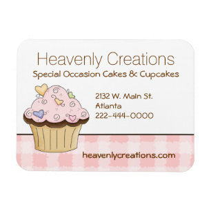 Pink Cupcake Boulangerie Magnet Carte de visite