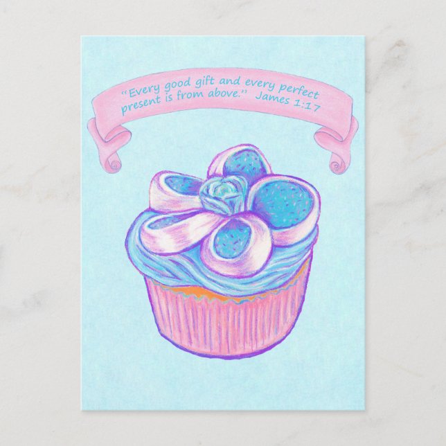 Pink Cupcake~Good Cadeau Écriture Carte postale (Devant)