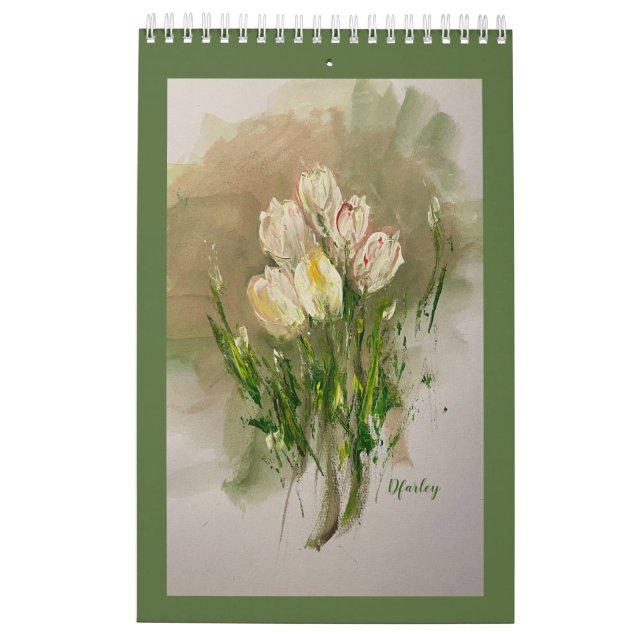 Pink Daises Floral Calendrier 2025 (Dos)