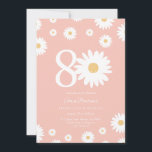 Pink Daisy 80th Birthday Invitation<br><div class="desc">🌼 Célébrez un grand jalon avec notre 80e Invitation anniversaire de marguerite! 🎉 Parfait pour honorer le 80e anniversaire d'un être aimé, cette invitation super présente de belles marguerites et une calligraphie élégante. Personnalisez-le avec tous les détails de la fête pour créer une célébration mémorable et unique. Faites de cet...</div>