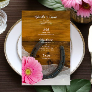 Pink Daisy et Horseshoe Western Mariage Menu