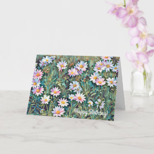 Pink Daisy Flower Garden Art Carte d'anniversaire