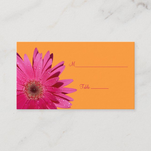 Pink Daisy Orange Special Occasion Carte Place (Devant)