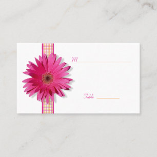 Pink Daisy Plaid Occasion spéciale Carte de lieu