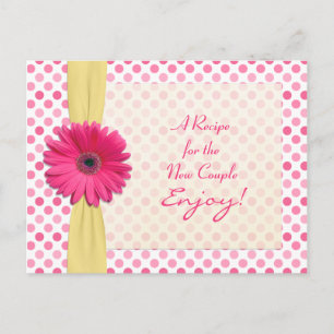 Pink Daisy Polka Dot Recette Carte pour nouveau co