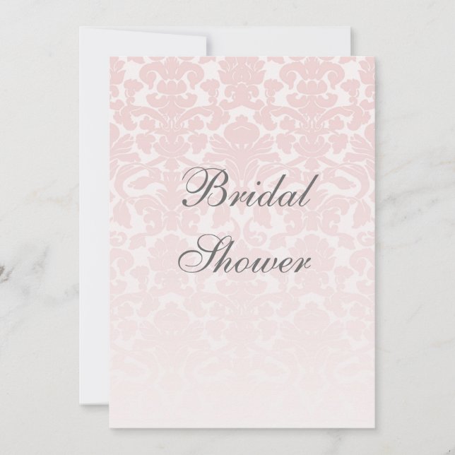 Pink Damask Bridal Shower Customizable Invitation (Devant)