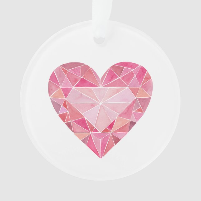 Pink Diamond Heart Gem Glam Chic Love Note (devant)