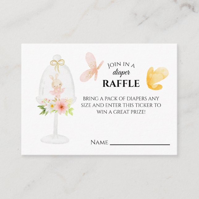 Pink diaper tombole baby shower jeu carte boîtier (Devant)