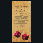 pink dice Vintage Vegas programme de mariage<br><div class="desc">design rustique vintage Vegas avec des dés de couleur rose et des coeurs rouges shabby chic,  vegas programmes de mariage. Produits correspondants également disponibles</div>