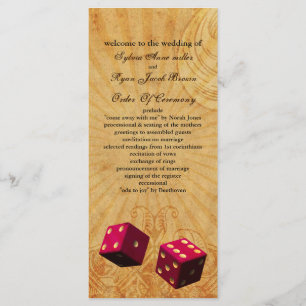 pink dice Vintage Vegas programme de mariage