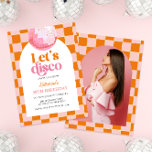 Pink Disco Ball 30th Birthday Invitation<br><div class="desc">Cette invitation à la fête d'anniversaire présente un design dynamique avec des couleurs audacieuses qui capturent parfaitement l'excitation et le plaisir d'une célébration de 30e anniversaire. Il présente une esthétique d'inspiration rétro avec une boule discothèque et un motif à damiers animé en alternance de carrés orange et rose. À l'arrière,...</div>