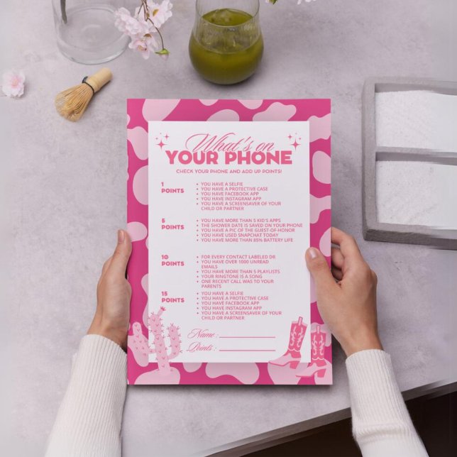 Pink Disco Cowgirl What's On Your Phone Game (Créateur téléchargé)