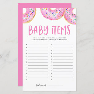 Pink Donuts Devine Le Baby shower Baby Items Jeu