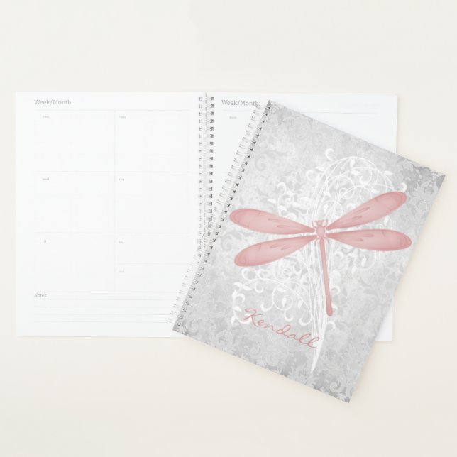 Pink Dragonfly Personnalisé Planner (Devant avec enveloppe)