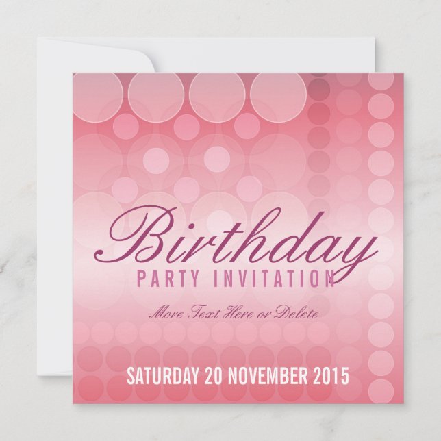 Pink Dream Bubbles Fête Anniversaire Invitation (Devant)