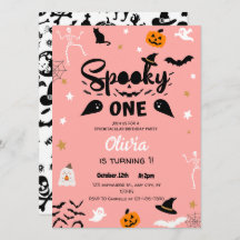 Pink Éffrayant Un Halloween Invitation Anniversair