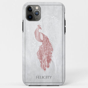 Pink Elegant Peacock Coque-Mate coque iphone