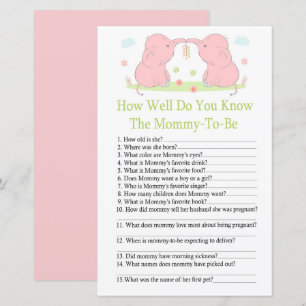 Pink Elephant Comment bien connaissez-vous le bébé
