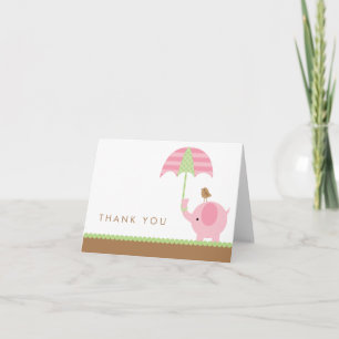 Pink Elephant Merci Cartes