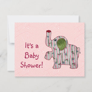 Pink Elephant Pays Baby shower Invitation Appartem