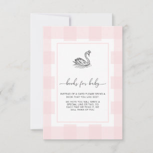 Pink En vichy Swan Books Demande de carte d'insert