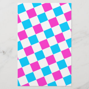 Pink et Aqua Checkerboard