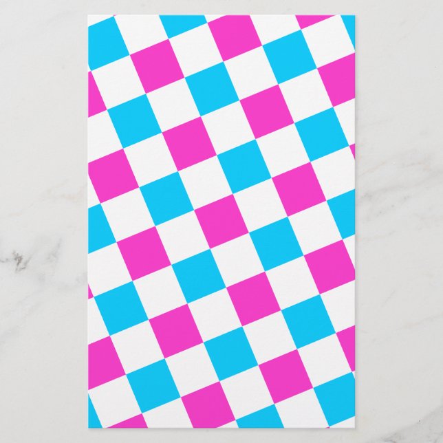 Pink et Aqua Checkerboard (Devant)