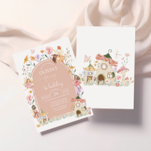 Pink Fairy 1er anniversaire Invitation