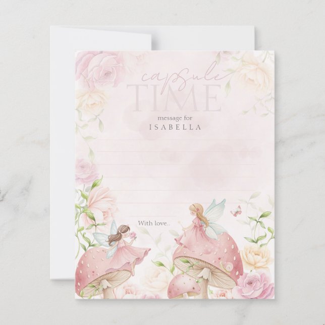 Pink Fairy Mushroom Floral Birthday Time Capsule (Devant)