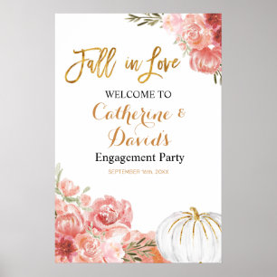 Pink Fall in Love Engagement Affiche de bienvenue