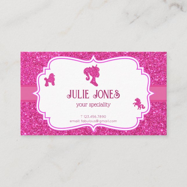 Pink Fancy parties scintillant pétillante carte pe (Devant)