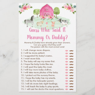 Pink Farm Floral Devinez Qui A Dit Qu'Il Douche Je