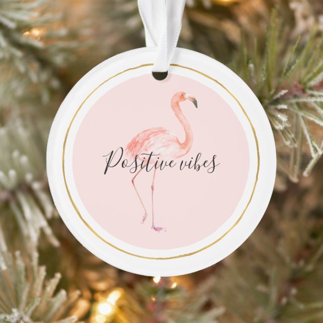 Pink flamingo gold and frame personalized (Arbre)