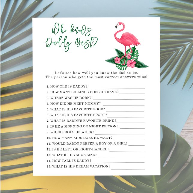 Pink flamingo - Jeu Qui connaît mieux papa (Créateur téléchargé)