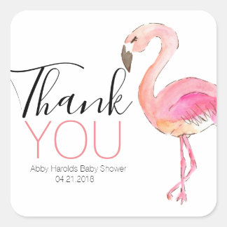 Pink flamingo mignon merci sticker