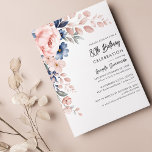 Pink Floral 80th Birthday Party Invitation<br><div class="desc">Annoncez et célébrez l'anniversaire à venir avec notre invitation florale moderne pastel rose indigo bleu aquarelle. Doté d'une belle aquarelle botanique fleurie. Il vous suffit de personnaliser avec les détails de votre partie en cliquant sur le bouton customiser pour réorganiser et formater le style et le placement du texte. Au...</div>