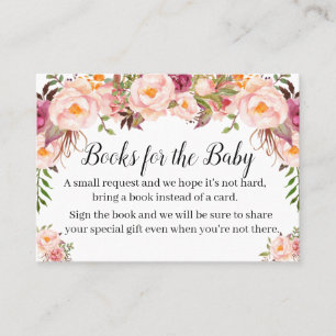 Pink floral Apporter une carte d'insertion de baby