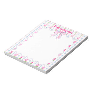 Pink Floral & Chinoserie Bloc-notes personnalisé