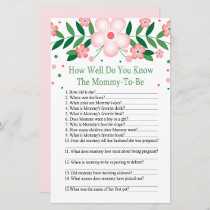 Pink Floral Comme vous connaissez bien le jeu baby