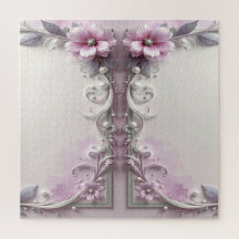 Pink Floral Jigsaw Puzzle